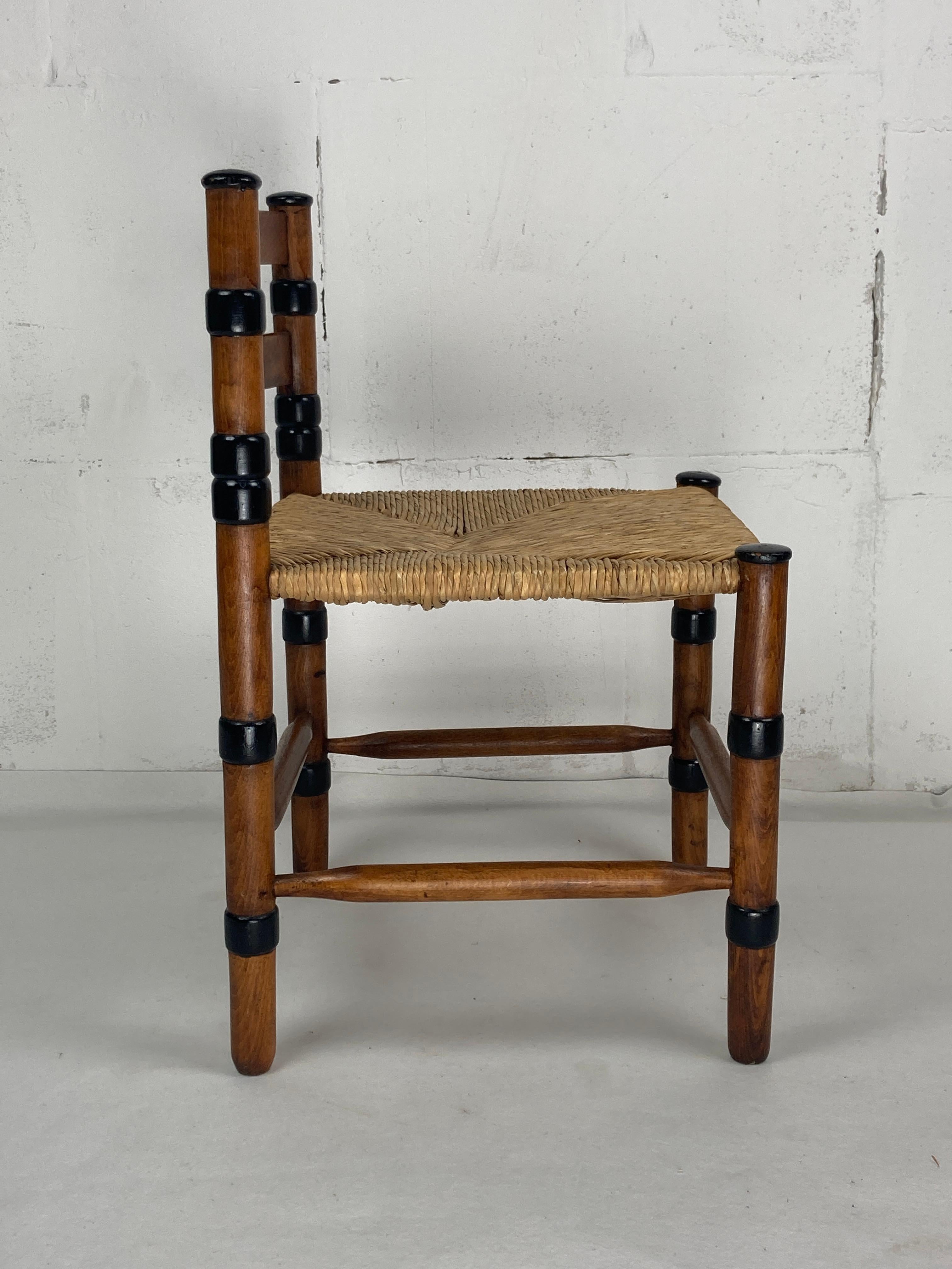 Amsterdam school dutch art deco low rush side chair by jac. levee 1930s 3