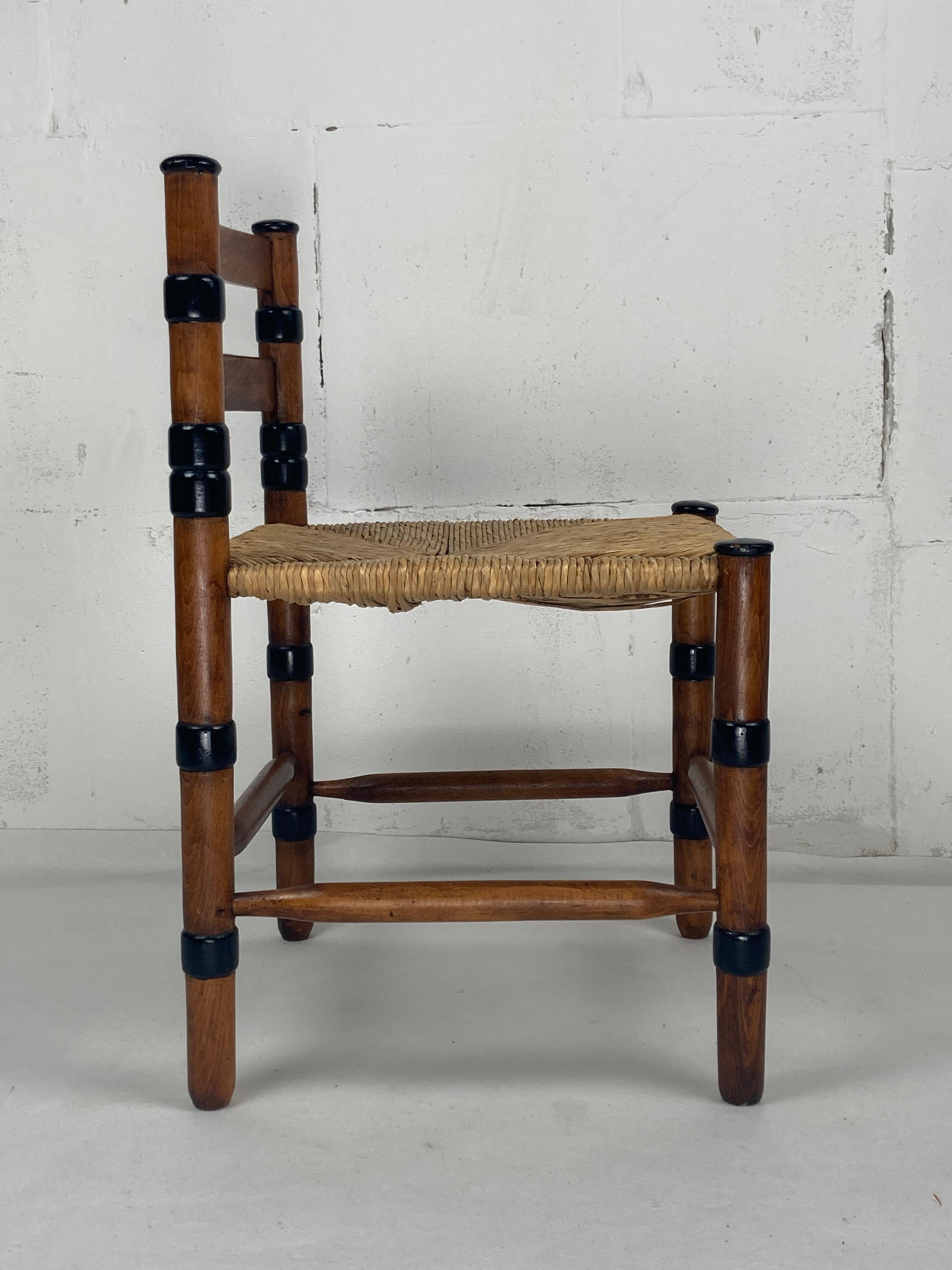 Amsterdam school dutch art deco low rush side chair by jac. levee 1930s 4