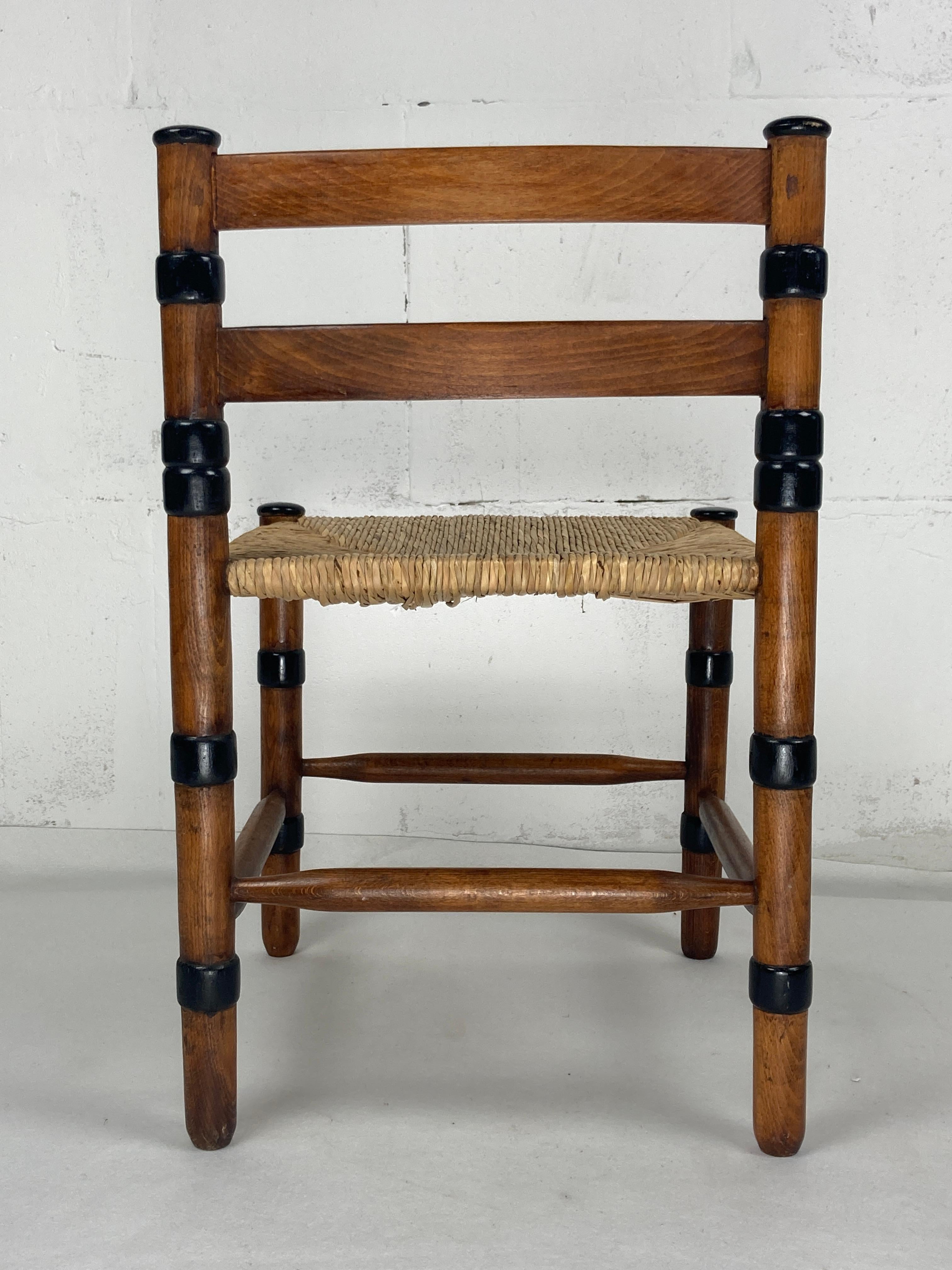 Amsterdam school dutch art deco low rush side chair by jac. levee 1930s 6
