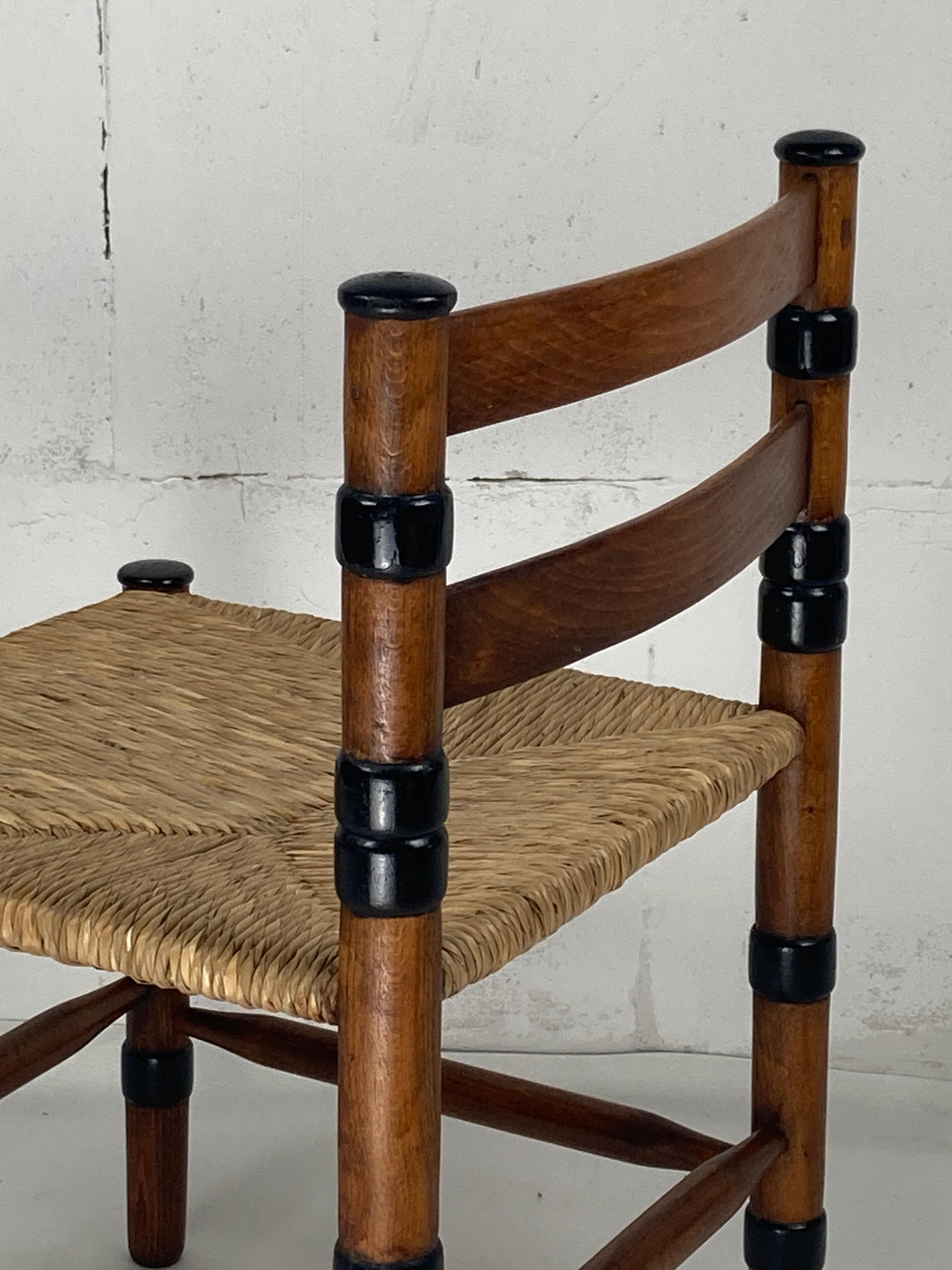 Amsterdam school dutch art deco low rush side chair by jac. levee 1930s 8