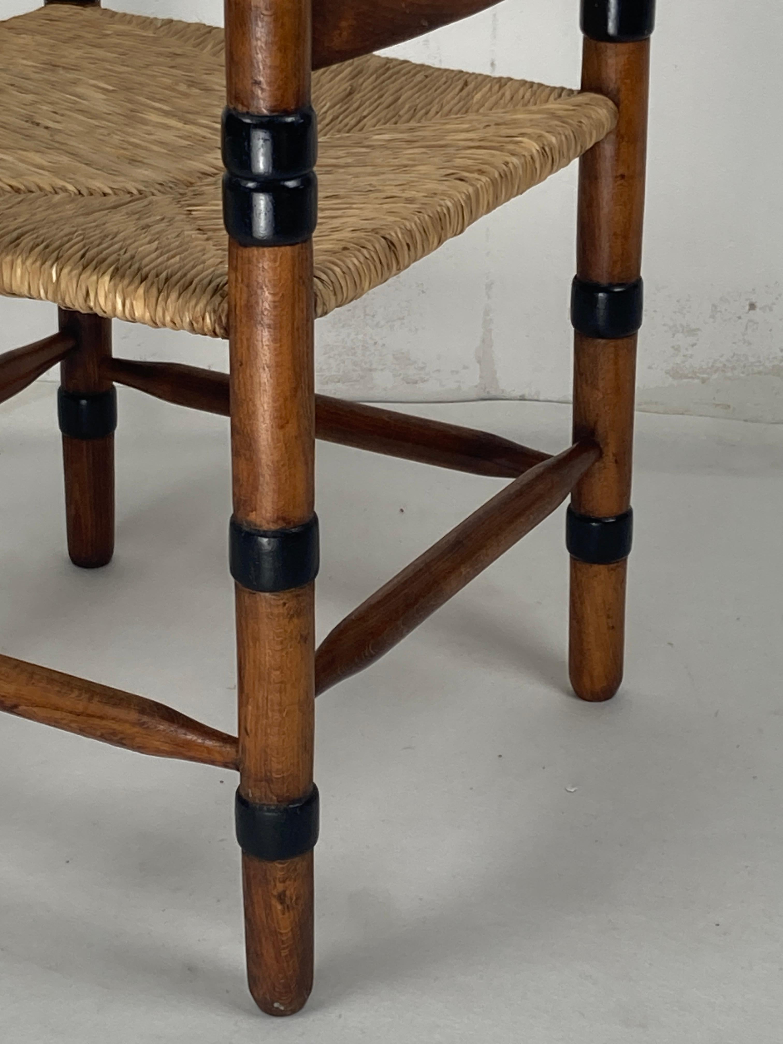 Amsterdam school dutch art deco low rush side chair by jac. levee 1930s 9