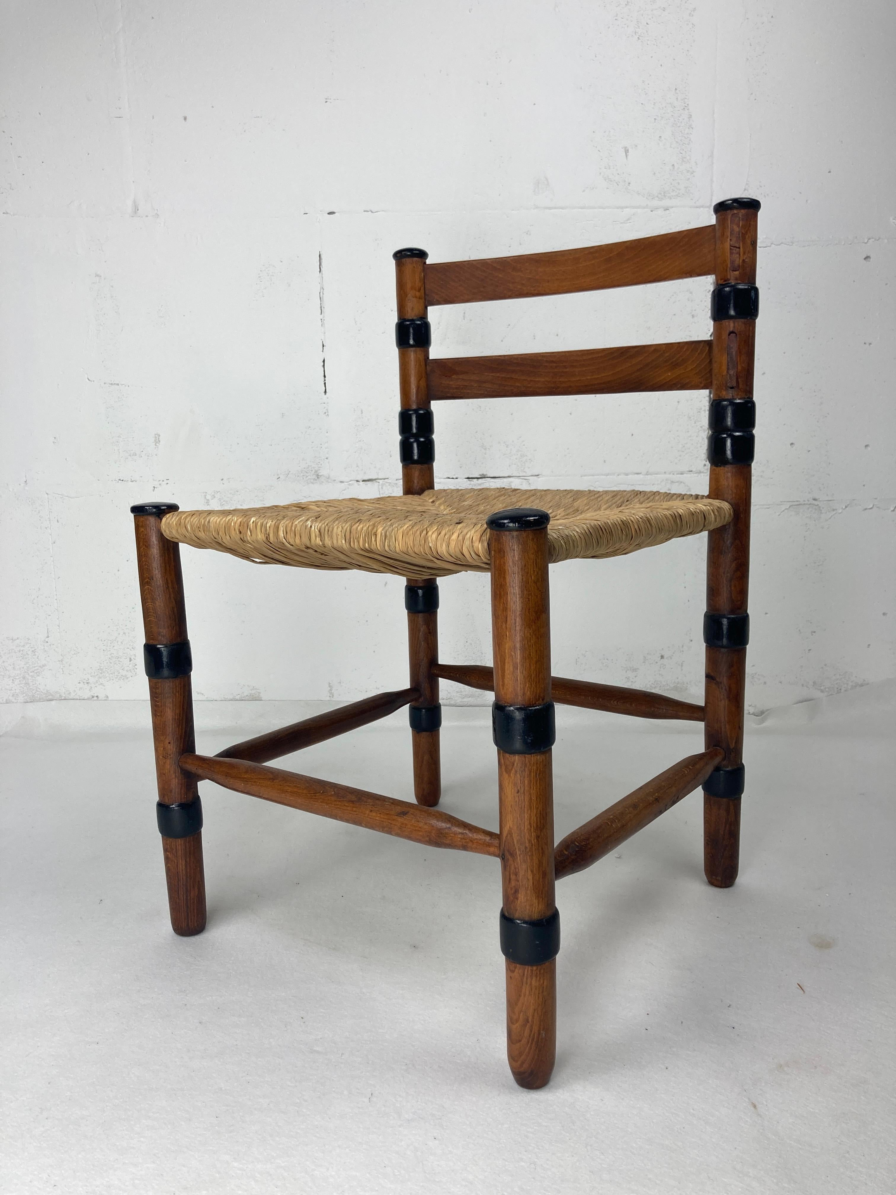 Amsterdam school dutch art deco low rush side chair by jac. levee 1930s 11