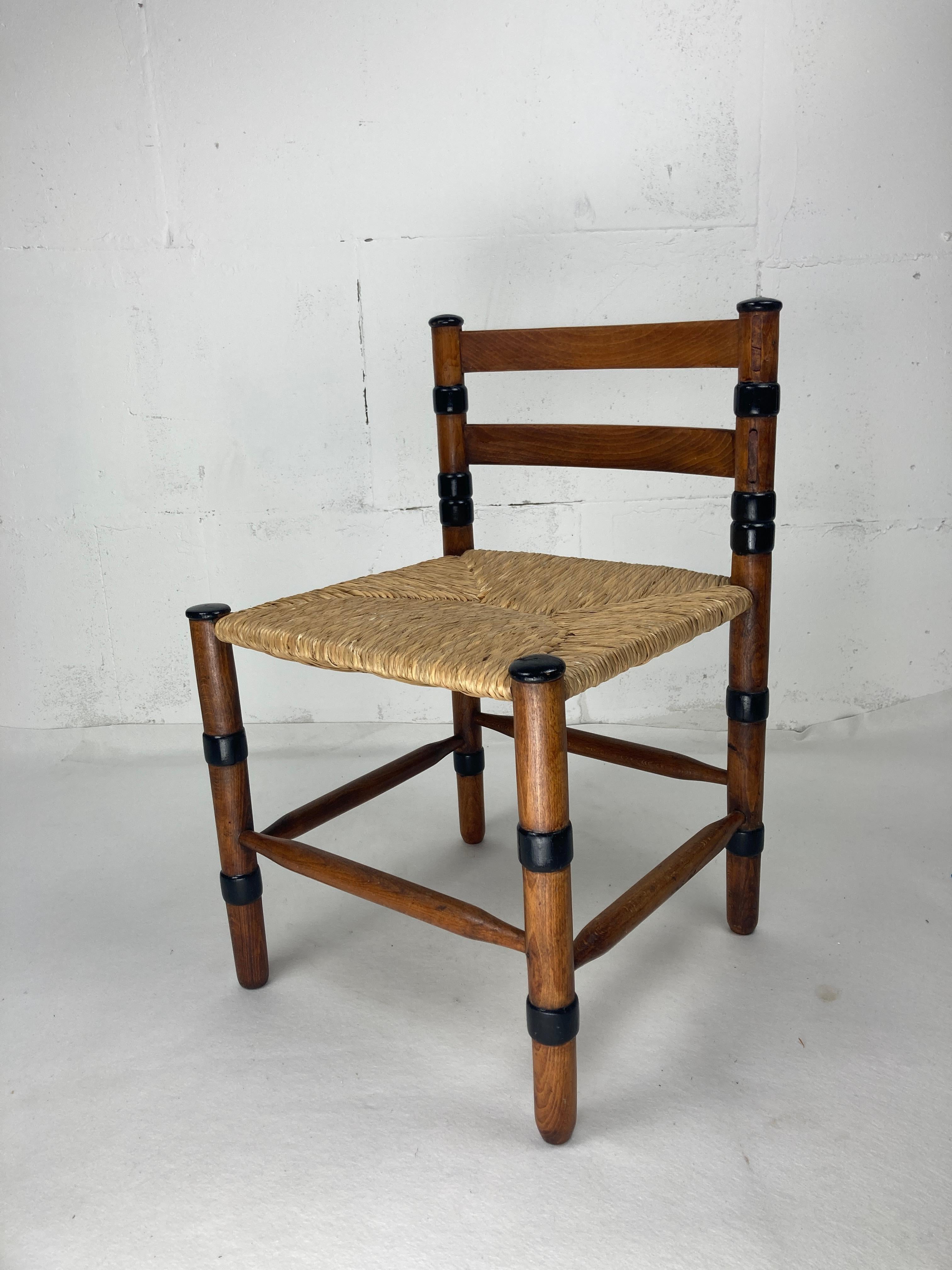 Amsterdam school dutch art deco low rush side chair by jac. levee 1930s 12