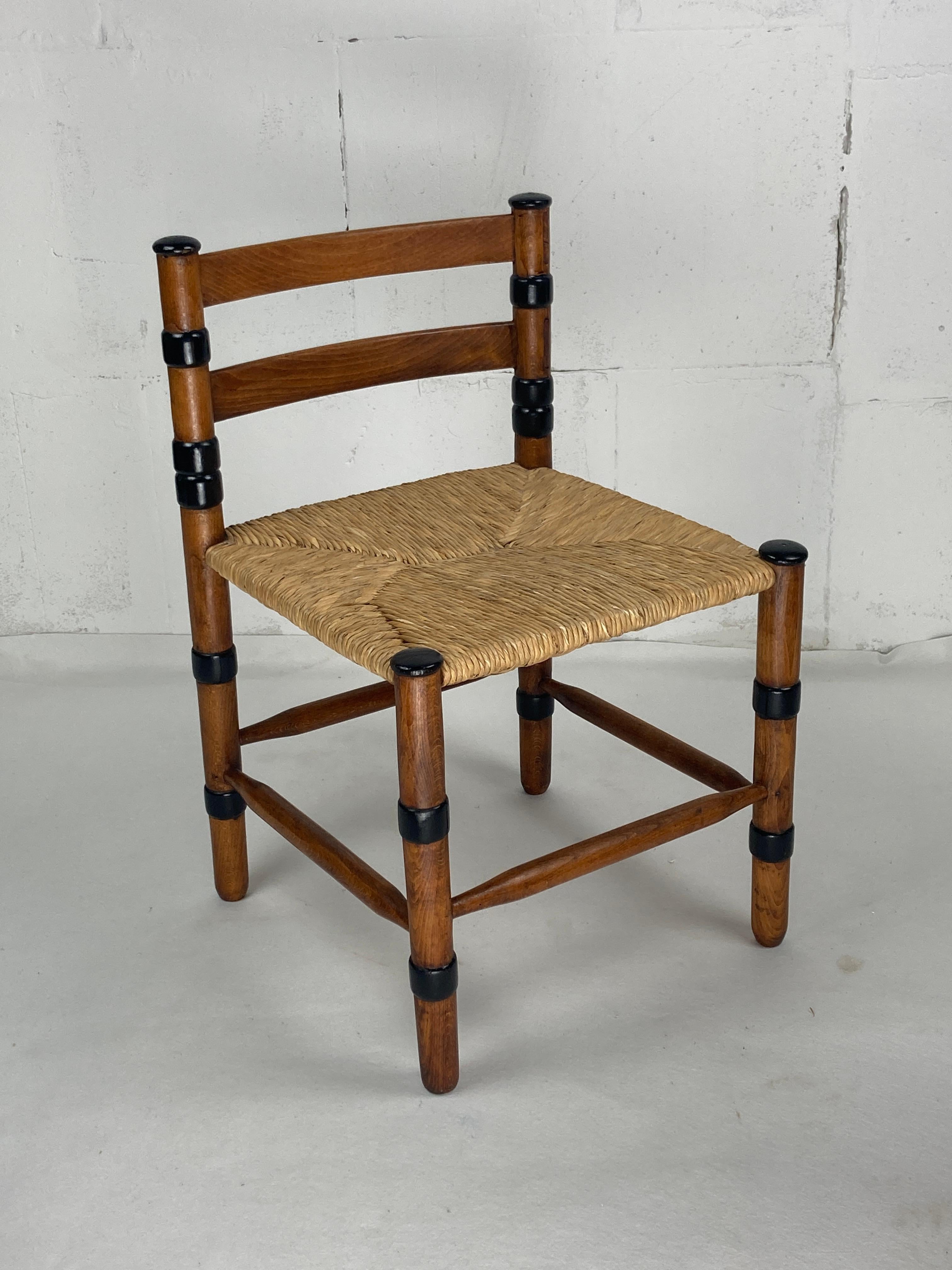 Amsterdam school dutch art deco low rush side chair by jac. levee 1930s 1