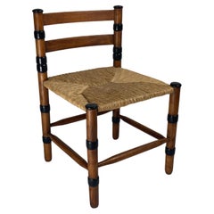 Amsterdam school dutch art deco low rush side chair by jac. levee 1930s