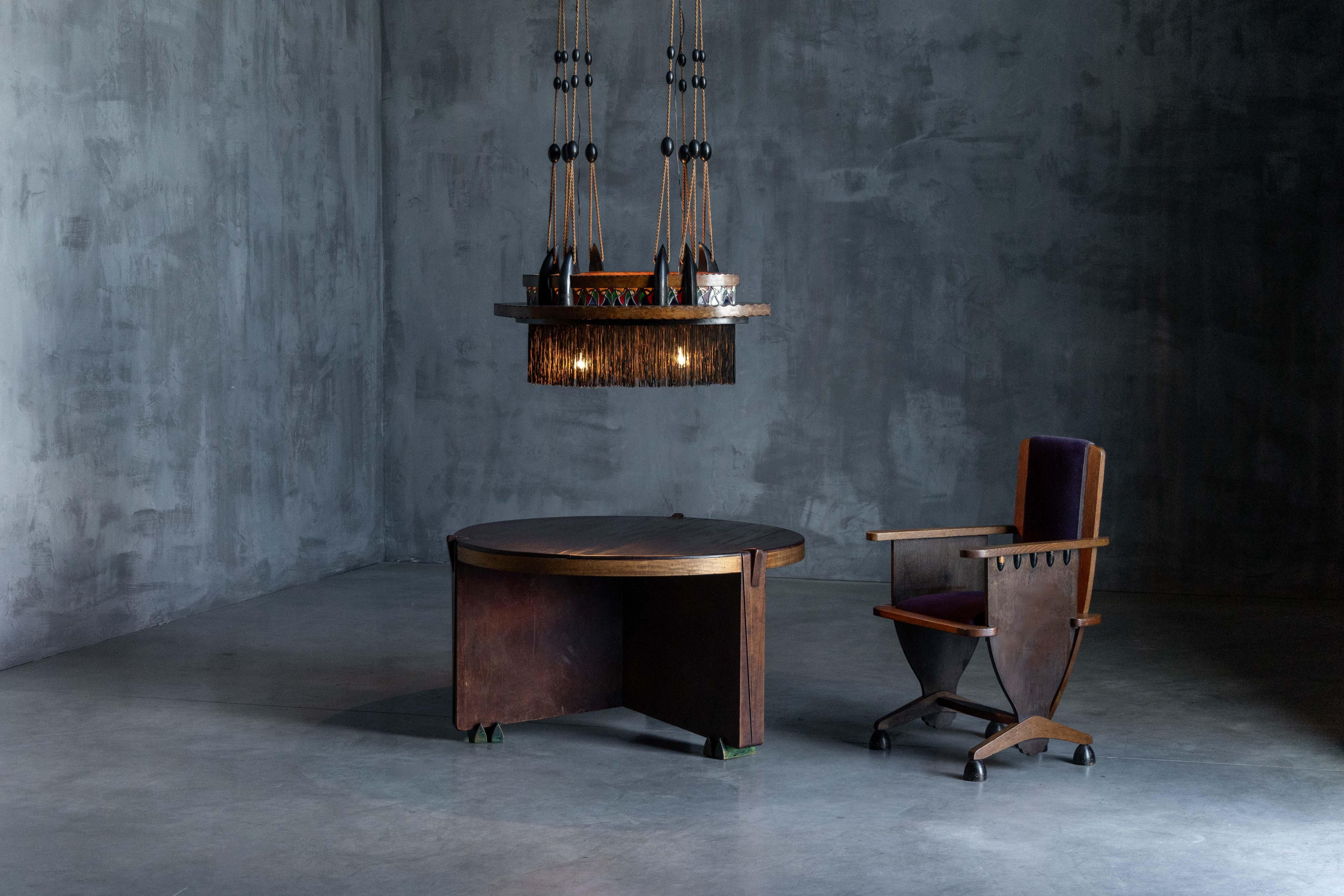 Amsterdam School Expressionist Chandelier, Netherlands, 1920s For Sale 7