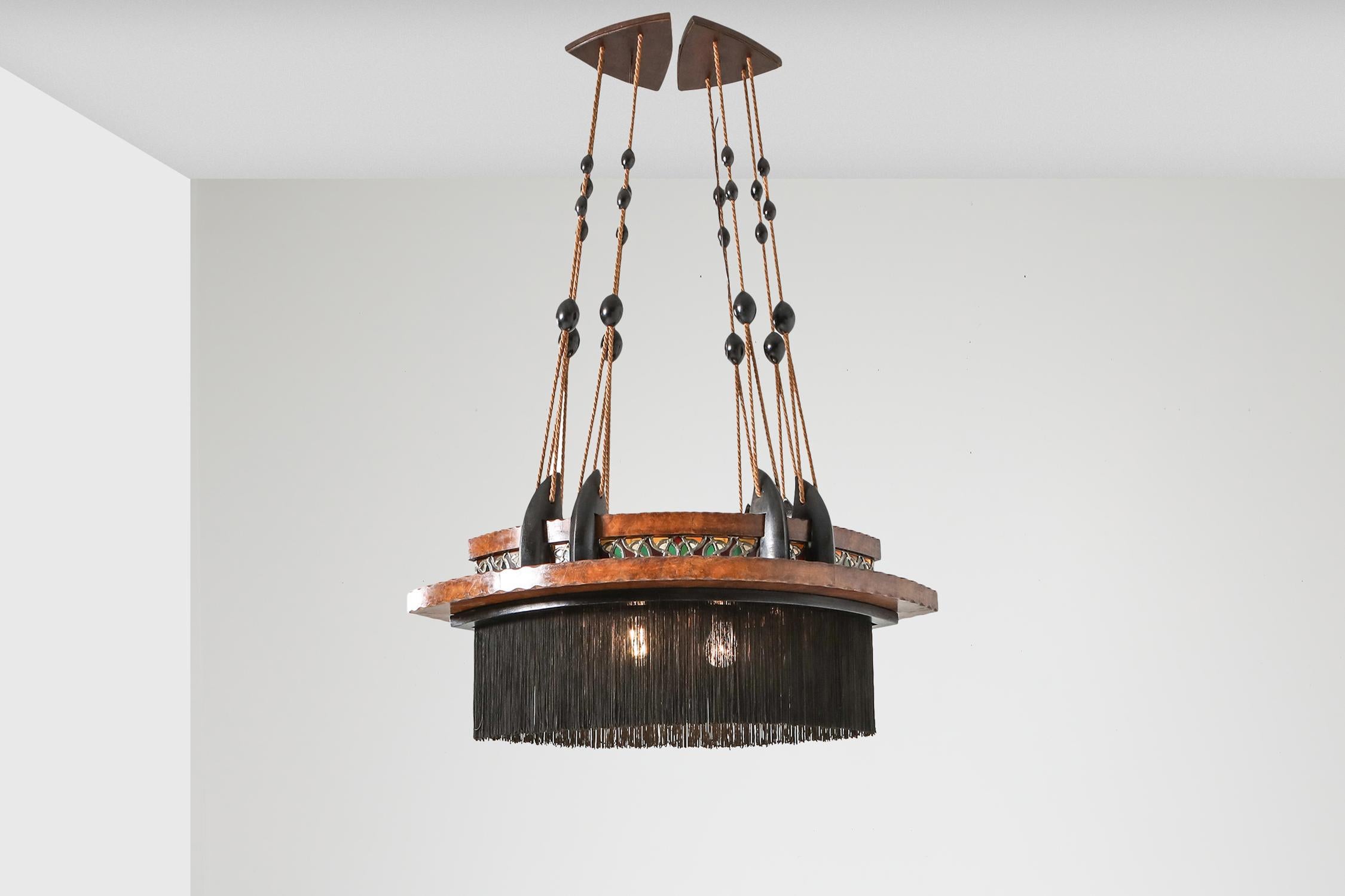 Amsterdam School Expressionist Chandelier, Netherlands, 1920s For Sale 8