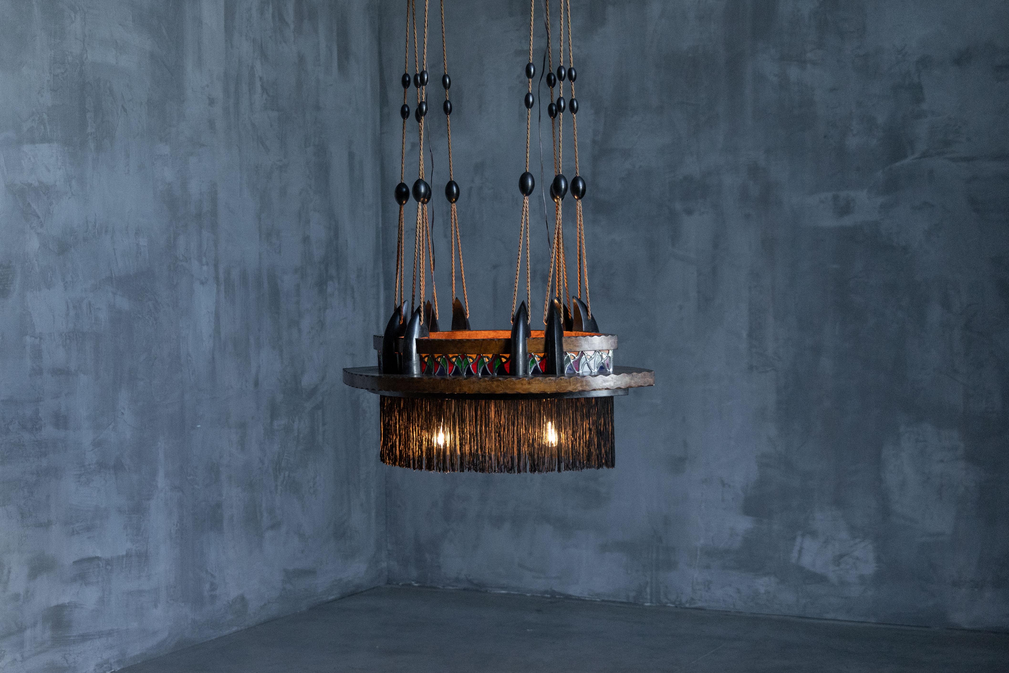 Amsterdam School Expressionist Chandelier, Netherlands, 1920s For Sale 1