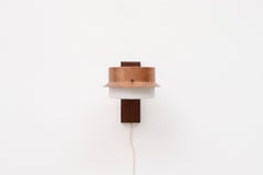 Amsterdam School, Frank Llyod Wright Style Copper, Milk Glass & Wenge Sconce