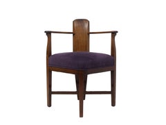 Sedia angolare in mogano della Scuola di Amsterdam di Jac van den Bosch, Paesi Bassi, 1910