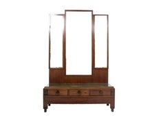 Amsterdam School Mahogany Dressing, Hall Cabinet with Three Mirrors, ±1920s