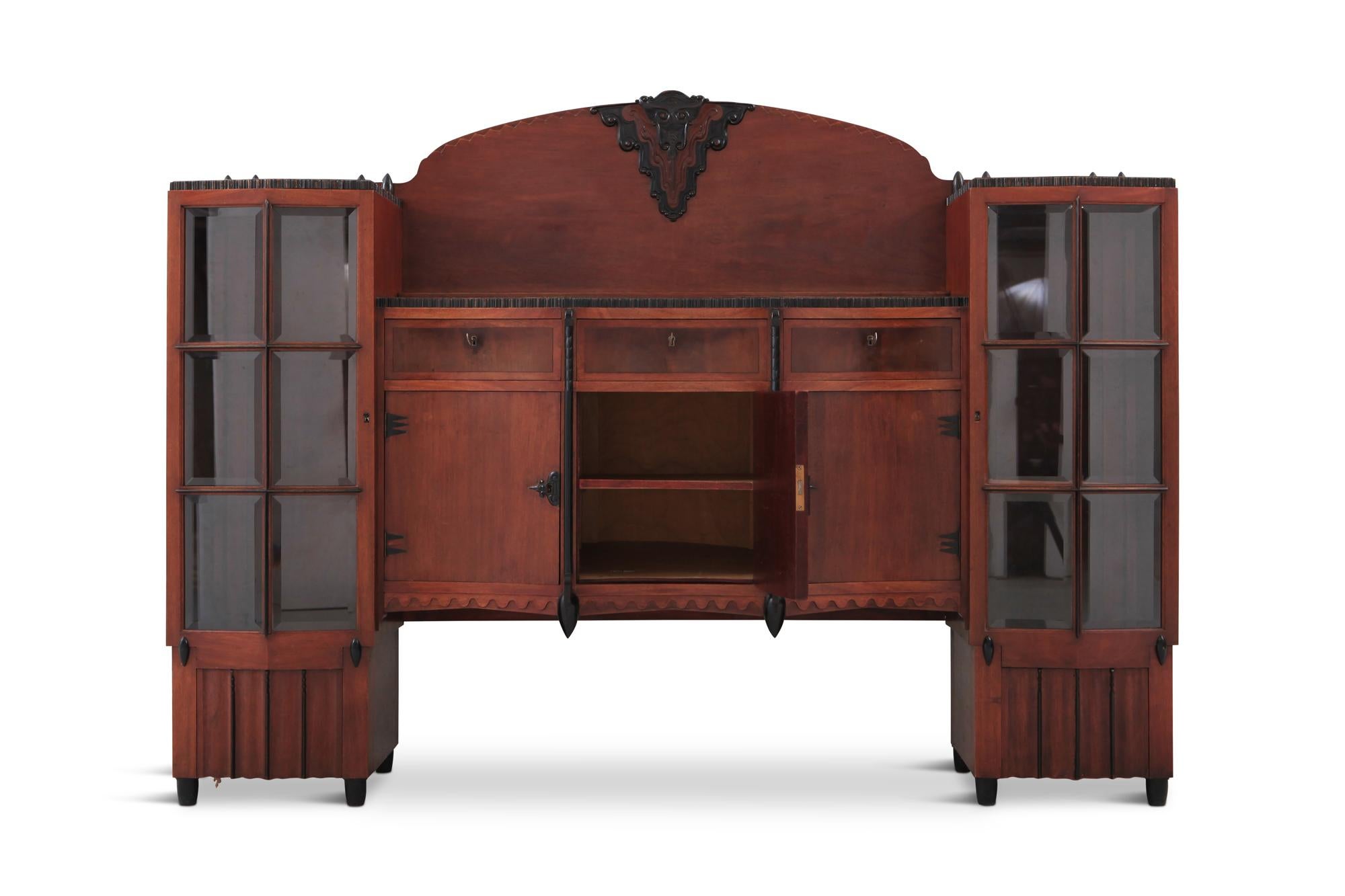 Art Deco Amsterdam School Mahogany Sideboard by Atelier Speelman, 1925