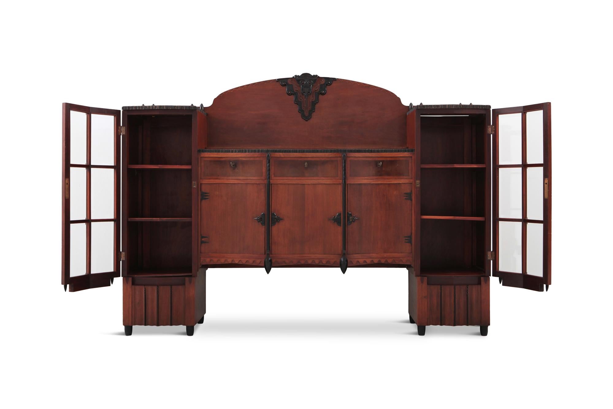 Dutch Amsterdam School Mahogany Sideboard by Atelier Speelman, 1925