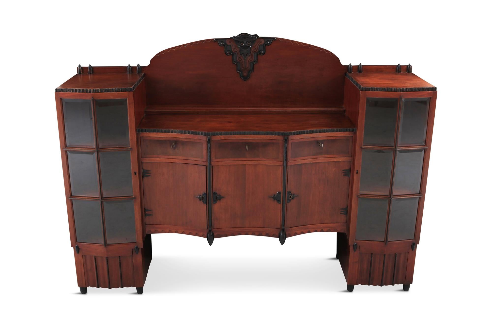 Amsterdam School Mahogany Sideboard by Atelier Speelman, 1925 In Good Condition In Antwerp, BE