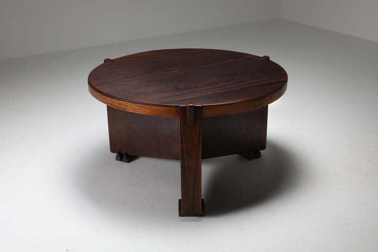 Hildo Krop, Dutch modernist 'Amsterdam School' occasional table, Netherlands 1920s

Rare Dutch modernist piece from the early 1920s in mahogany
It caries elements of the expressive and dramatic Amsterdam School style. But also a reduction to the
