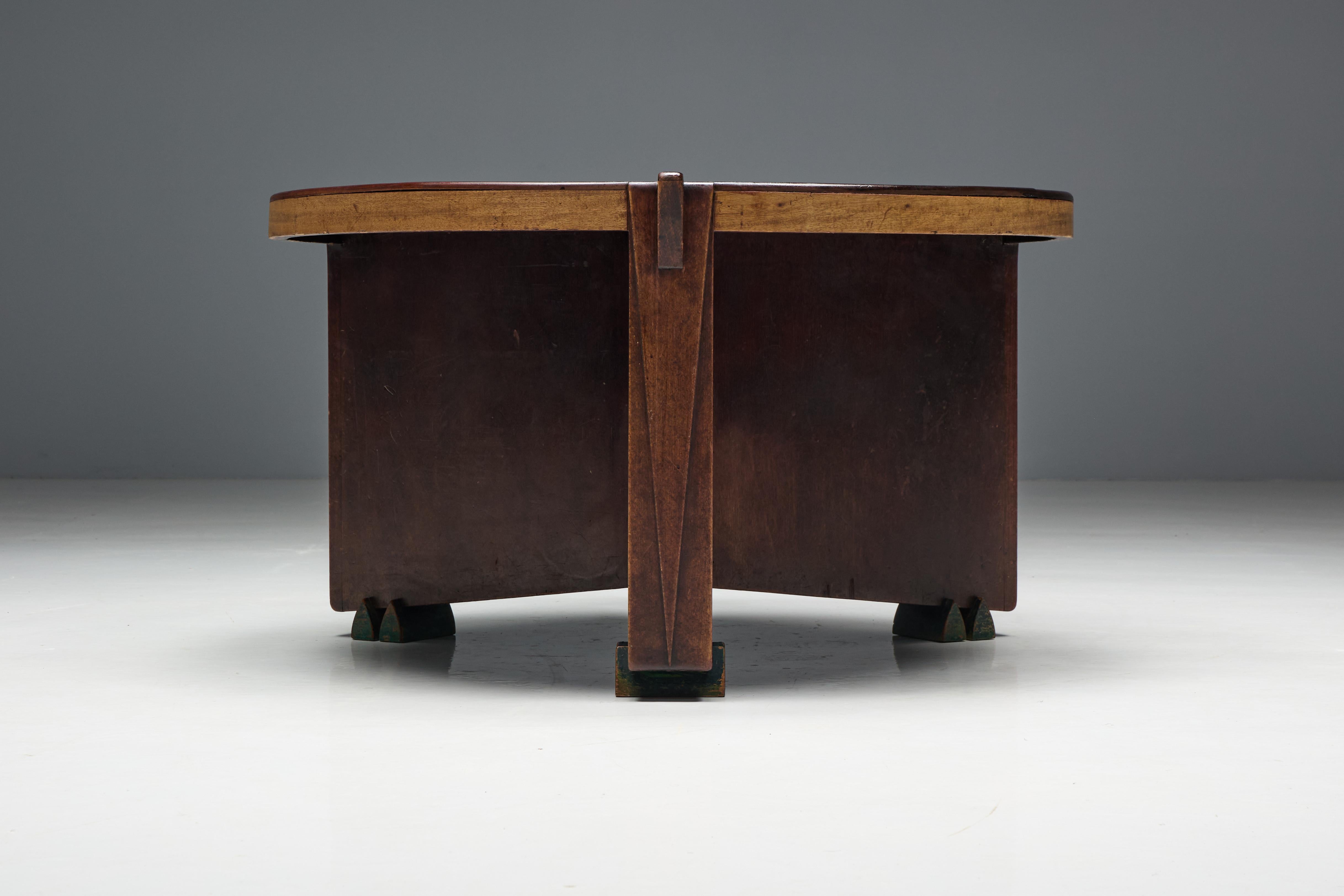 Modernistischer Tisch der Amsterdamer Schule von Hildo Krop, Niederlande, 1928 im Angebot 4