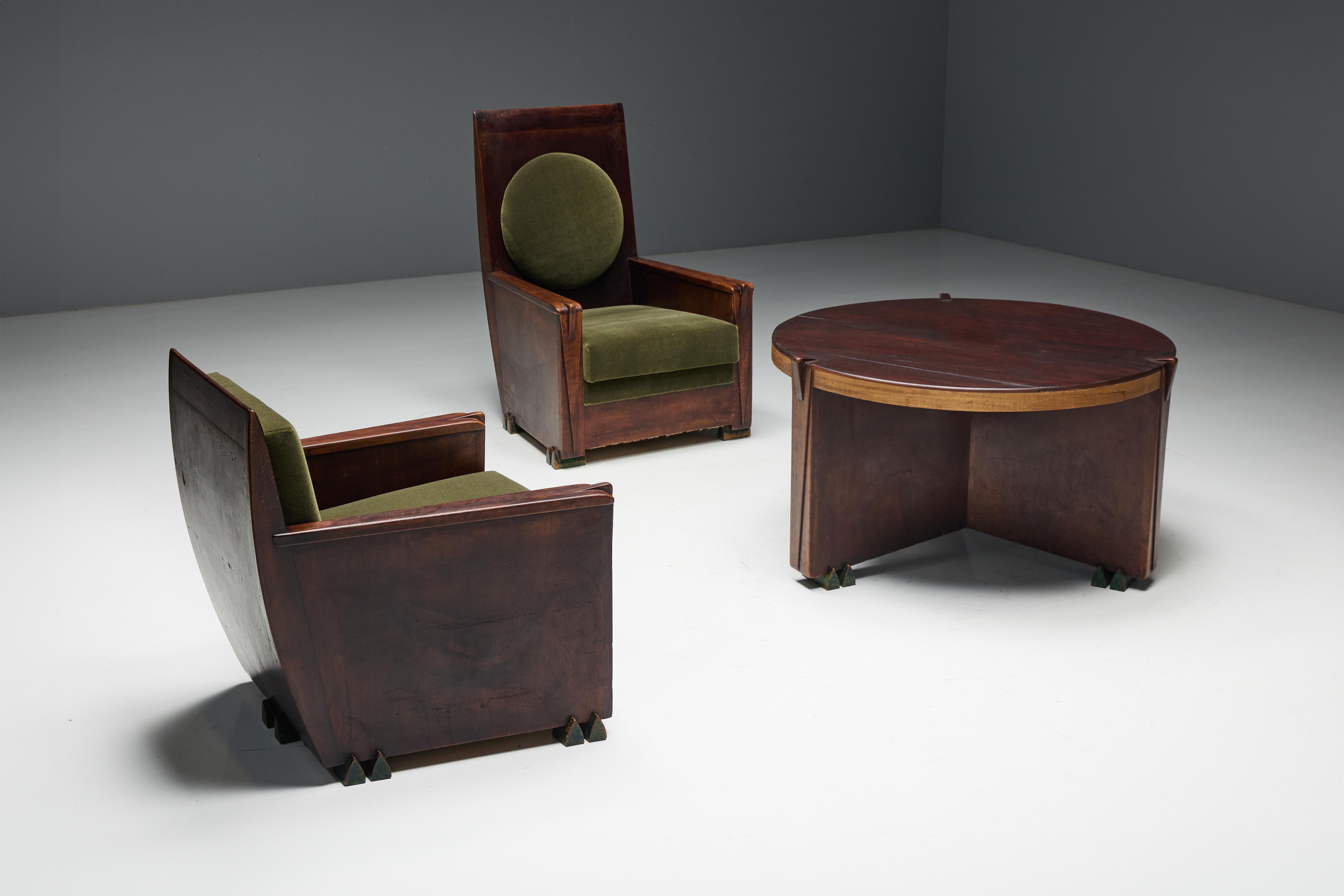 Modernistischer Tisch der Amsterdamer Schule von Hildo Krop, Niederlande, 1928 im Angebot 5