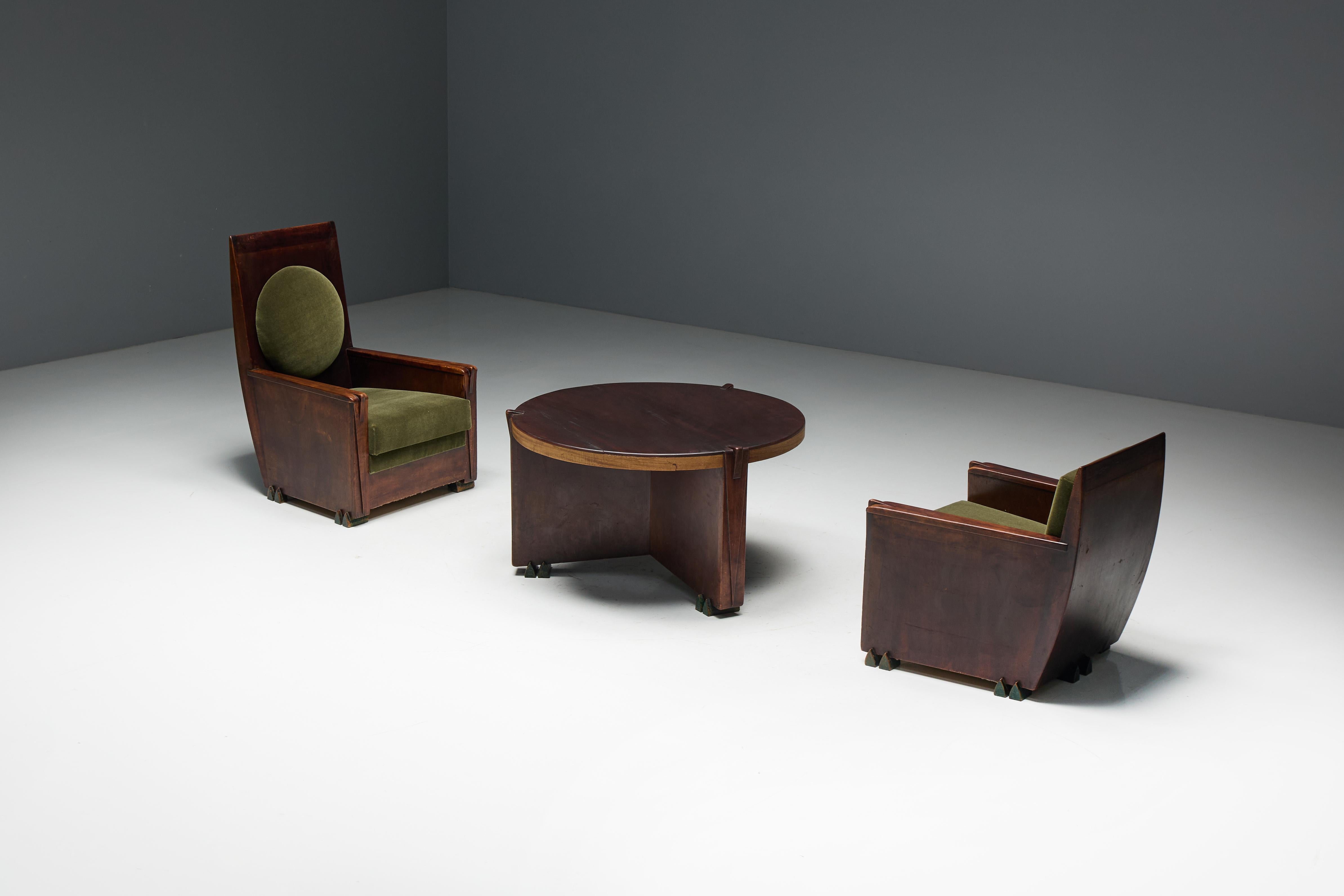 Modernistischer Tisch der Amsterdamer Schule von Hildo Krop, Niederlande, 1928 im Angebot 7