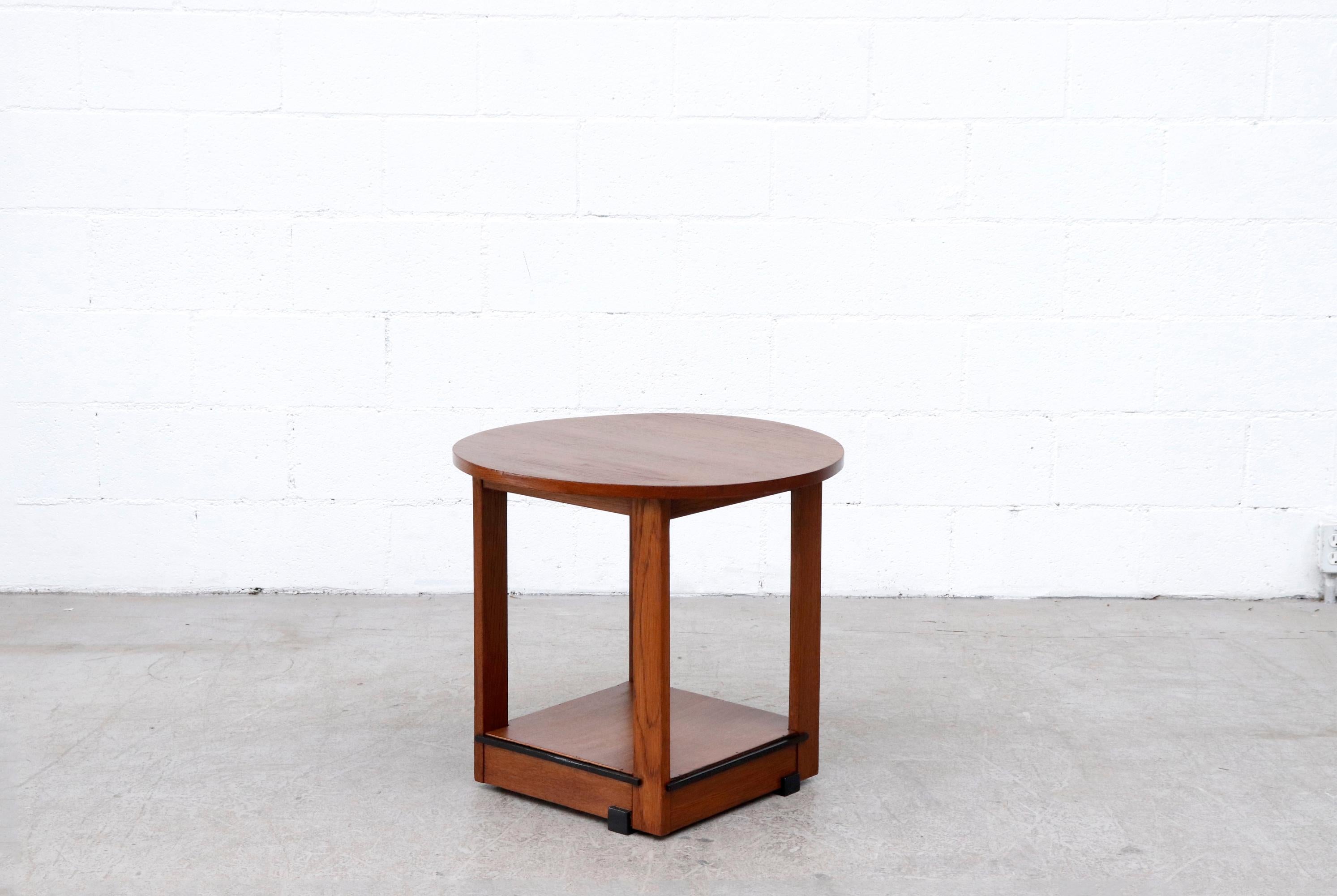 Art Deco Amsterdam School Oak Side Table