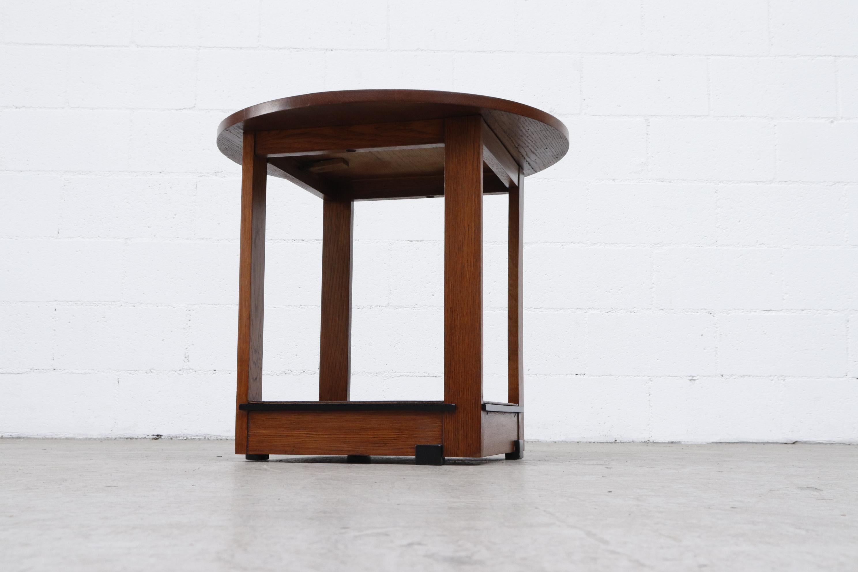 Amsterdam School Oak Side Table In Good Condition In Los Angeles, CA