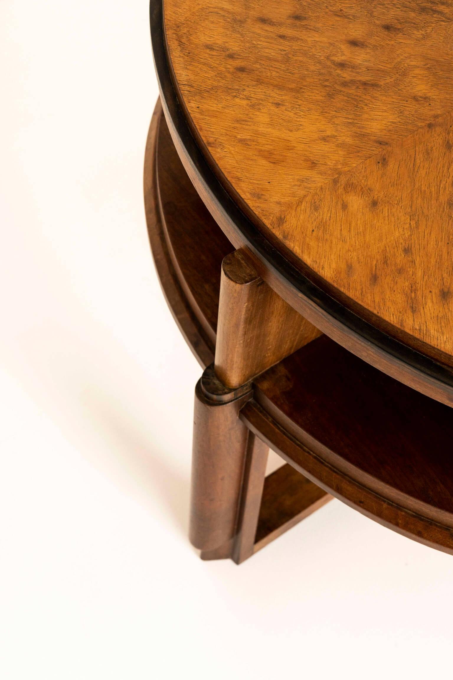 Amsterdam School Round Coffee Table, The Netherlands, 1930s 1