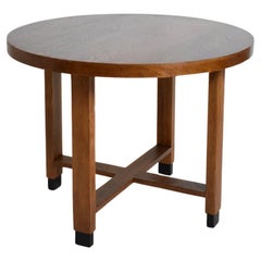 Amsterdam school round pedestal table, 1930s.