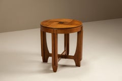 Amsterdam School Side Table in Oak with Coromandel Inlay, The Netherlands 1930s