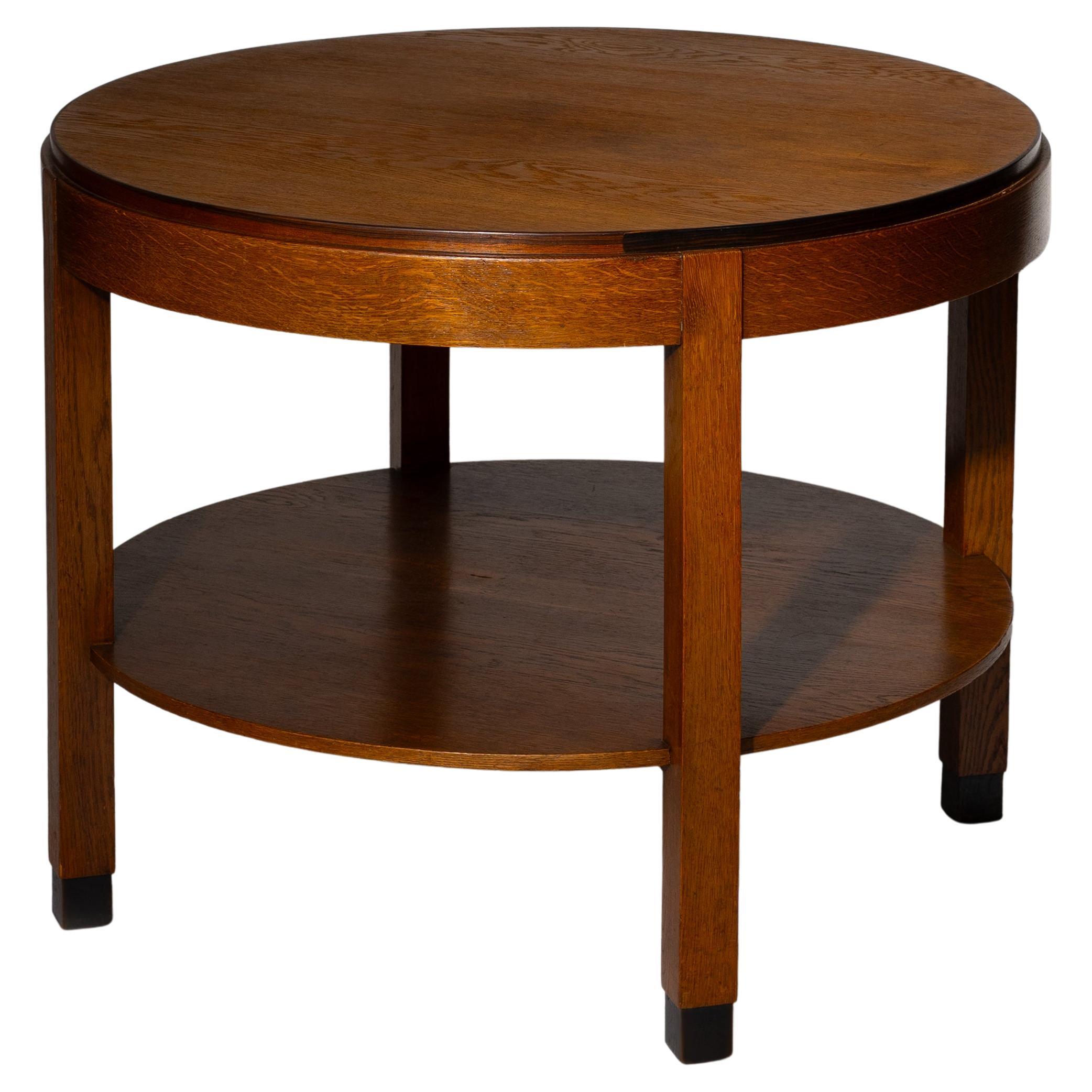 Amsterdam School, Side Table, Oak, The Netherlands 1920s