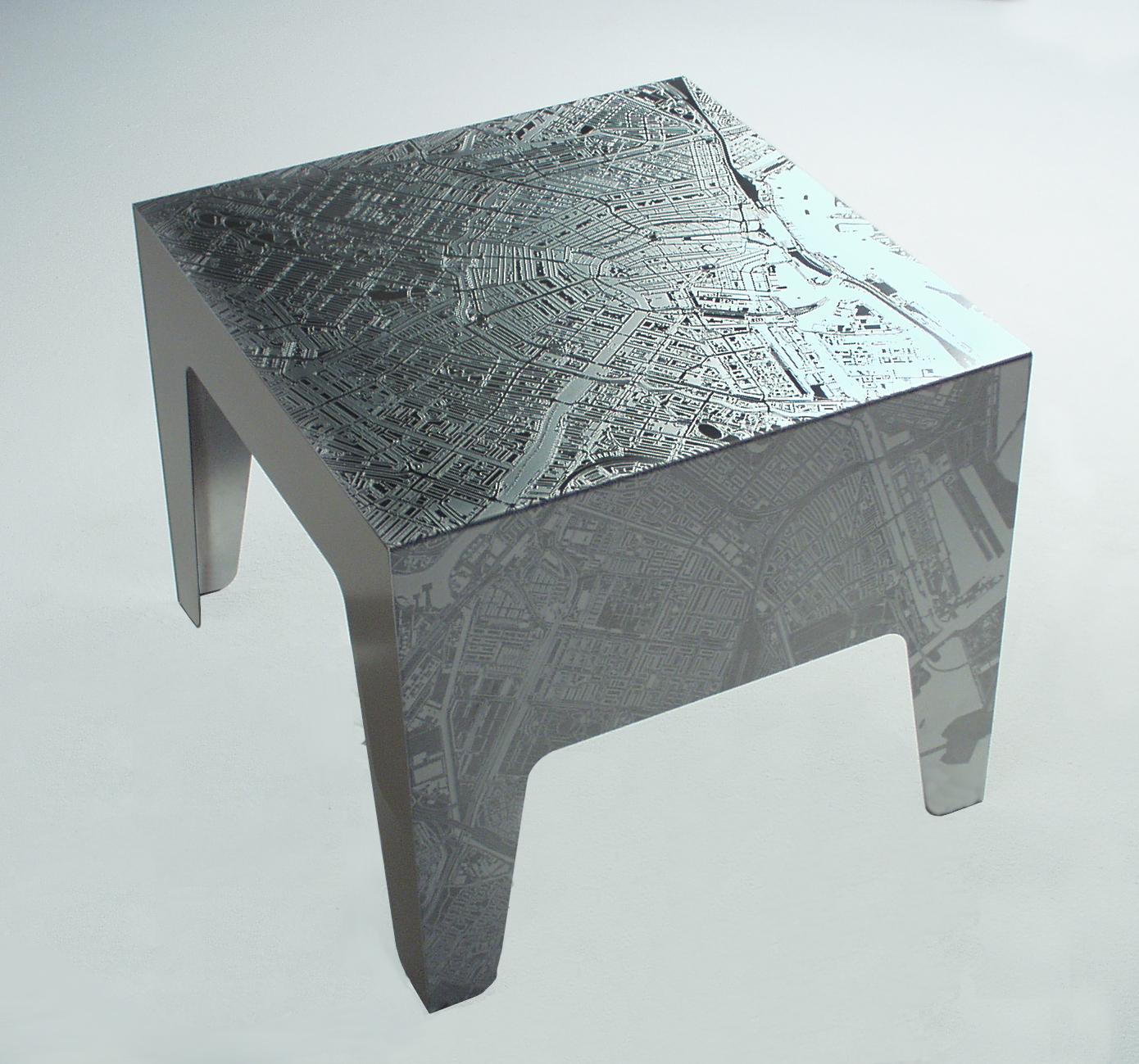Contemporary Amsterdam Table, by Marcel Wanders, Etched Stainless Steel, 2000, #2/5