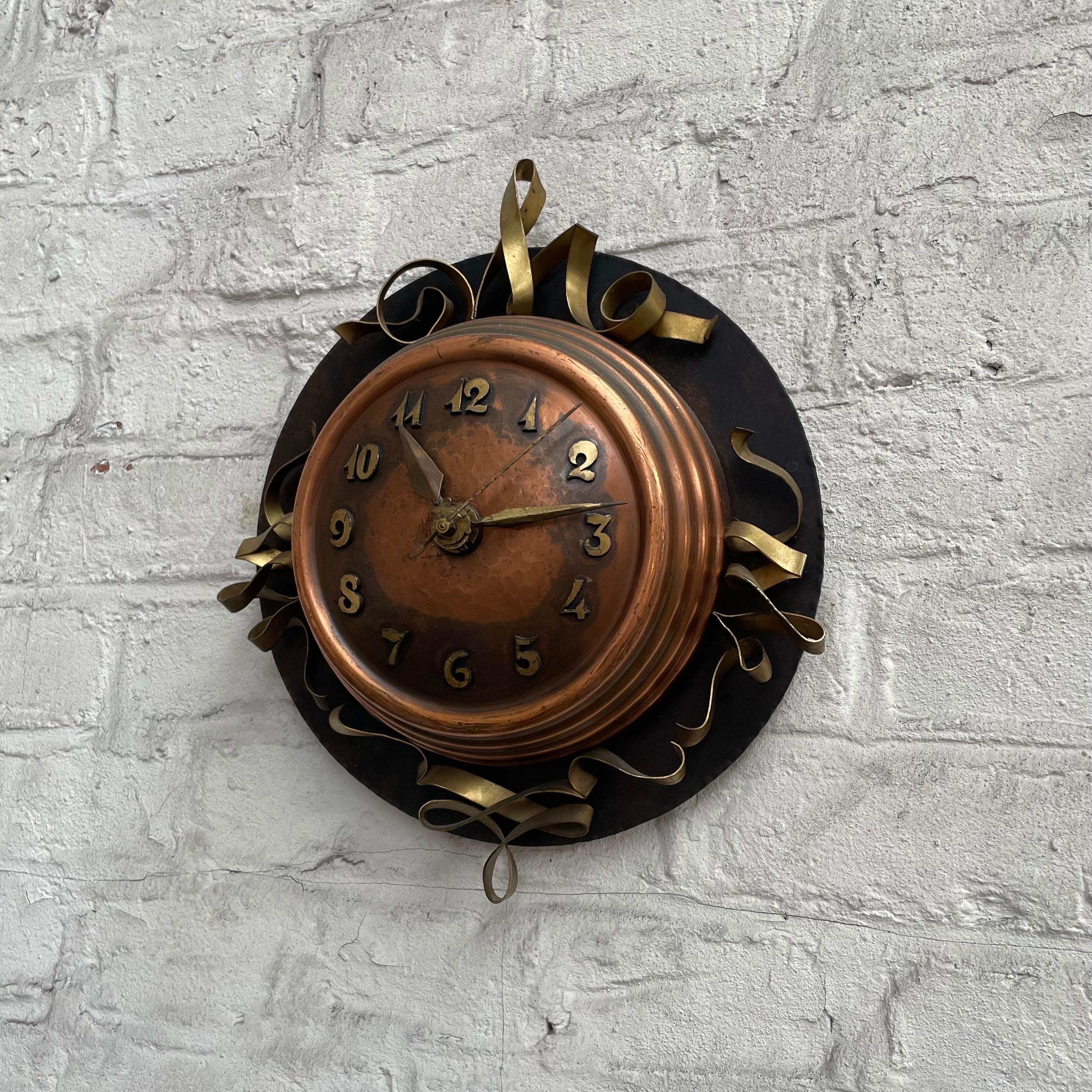 Dutch Amsterdamse School Art Deco Wall Clock 1930s