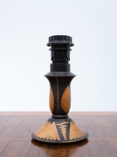 Batik-Tischlampe im Art déco-Stil, 1925, Holland
