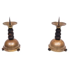 Amsterdamse School Brass Candle sticks 1920/30s