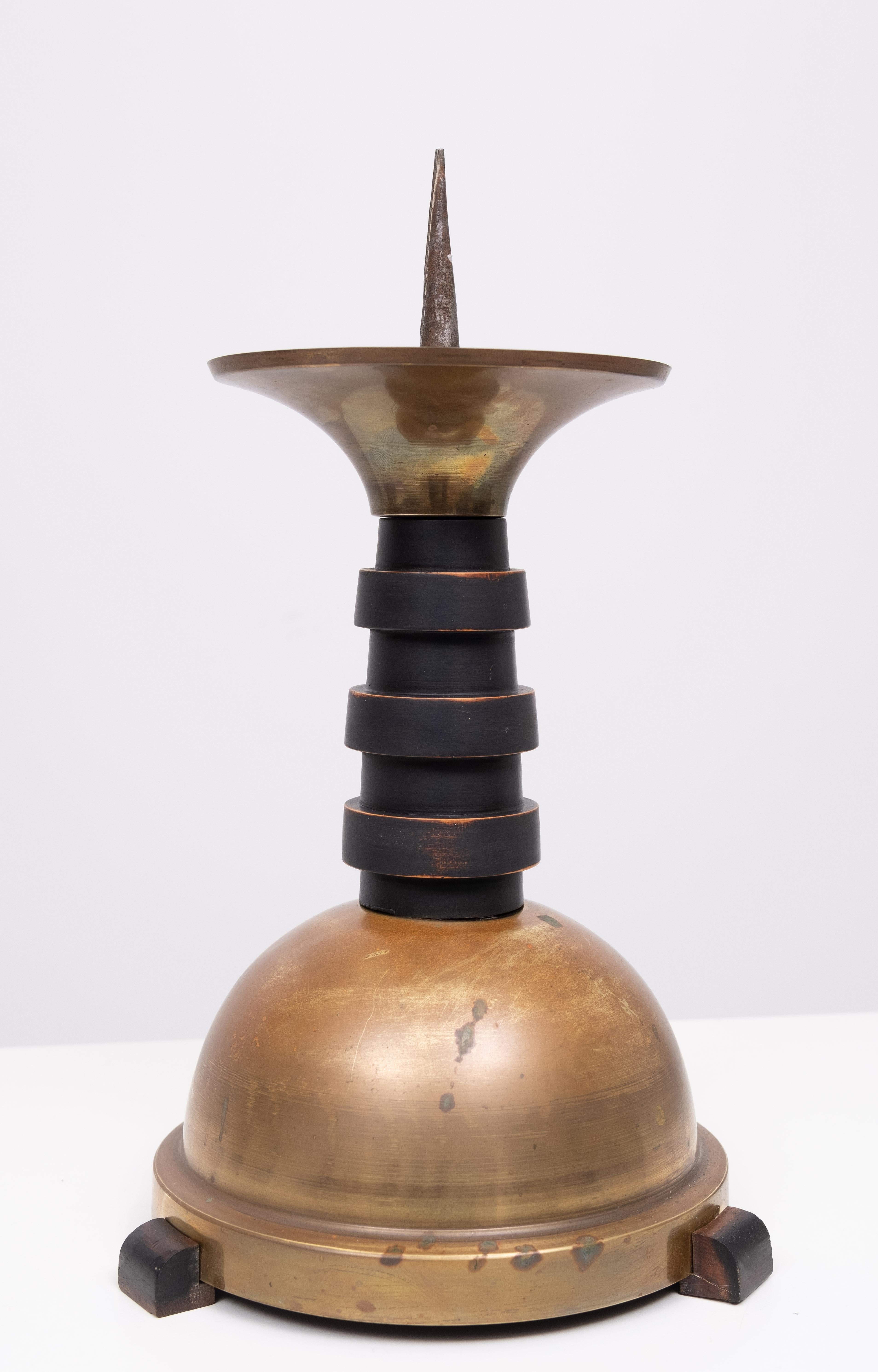 Velas de latón de la Escuela Amsterdamse 1920/30s en Bueno estado para la venta en Den Haag, NL