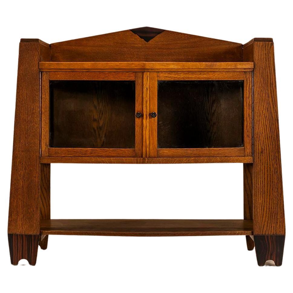 Amsterdamse School Cabinet In Oak And Macassar, Netherlands 1930s