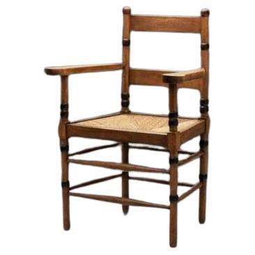Amsterdamse School Oak Chair by Jac Levee, The Netherlands 1930s For Sale