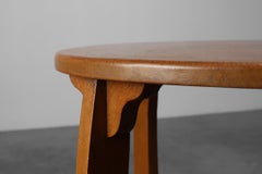 Amsterdamse School Oak round Side Table, The Netherlands, ca. 1920