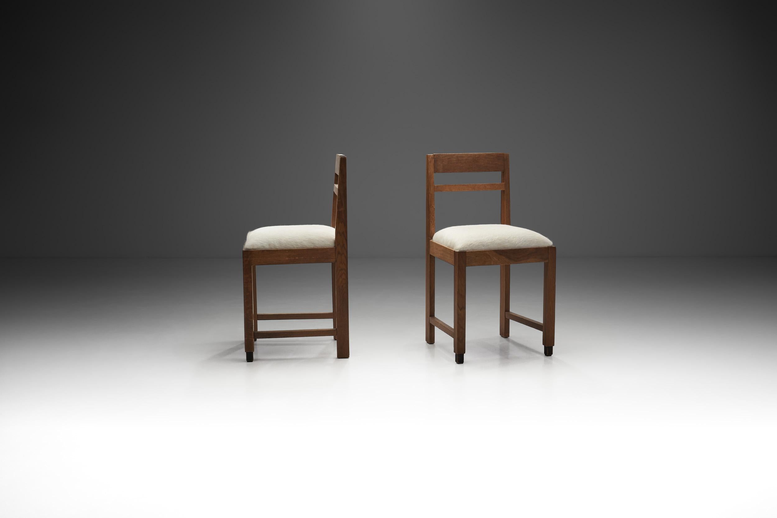 Mid-Century Modern Amsterdamse School Side Chairs, The Netherlands, 1920s For Sale