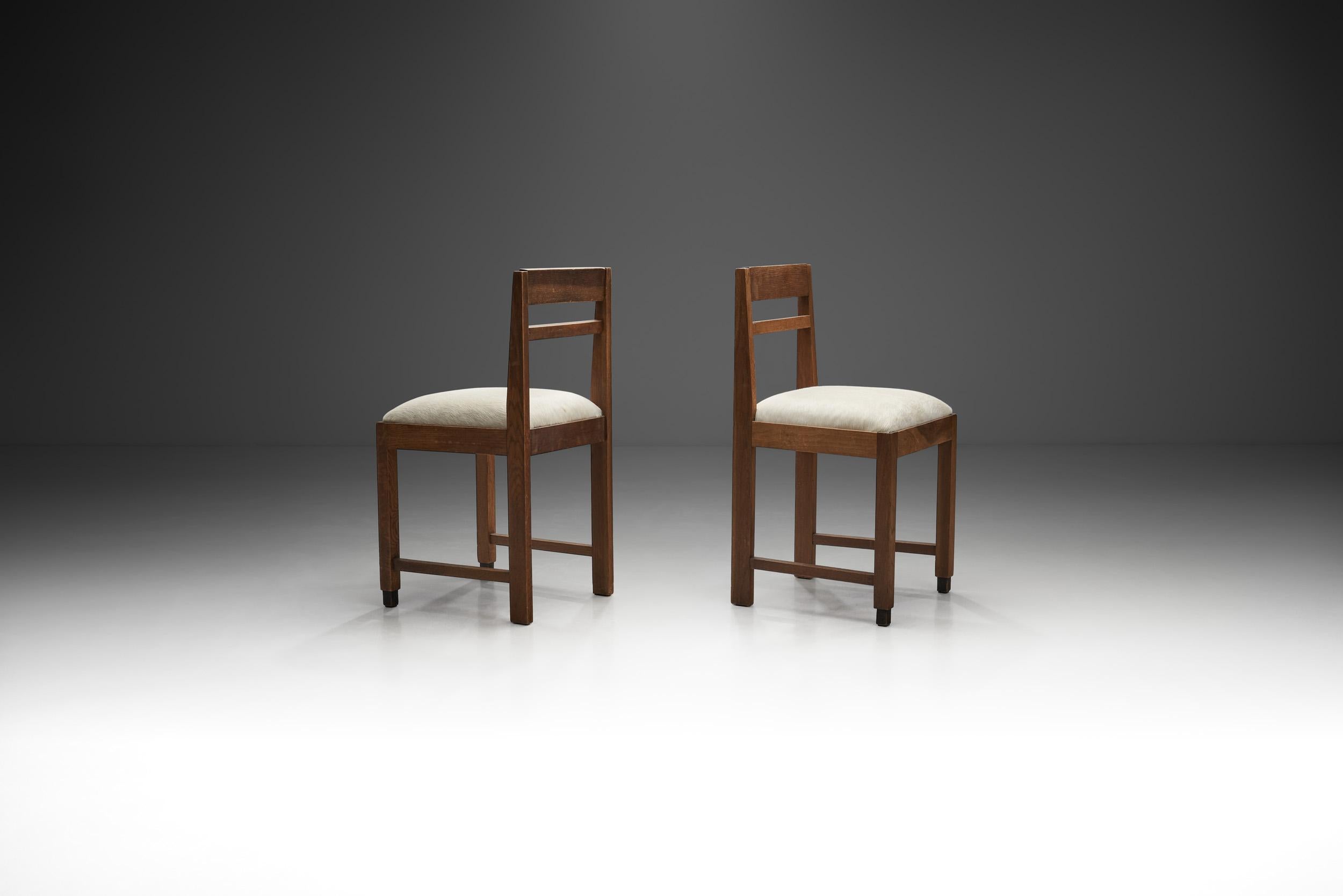 Dutch Amsterdamse School Side Chairs, The Netherlands, 1920s For Sale
