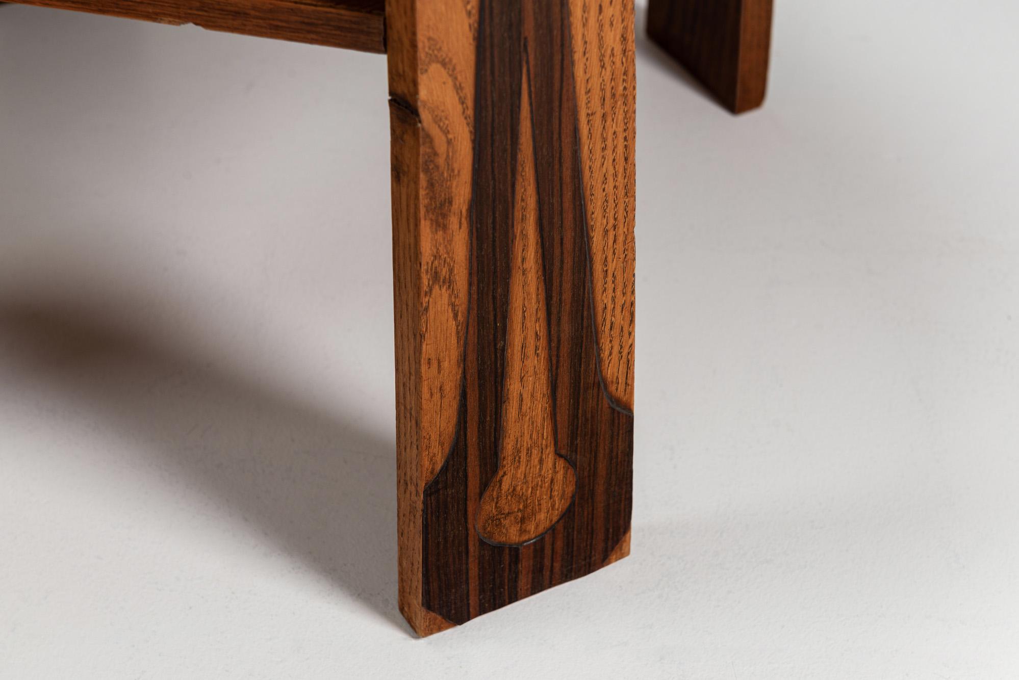 Table d'appoint de l'école Amsterdamse en Oak et Coromandel, Pays-Bas, années 1930 6