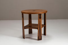 Amsterdamse School Sidetable in Oak and Coromandel, The Netherlands 1930s