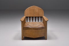 Amsterdamse School Style Dutch Modern Lounge Chair, 1940's, Art Deco