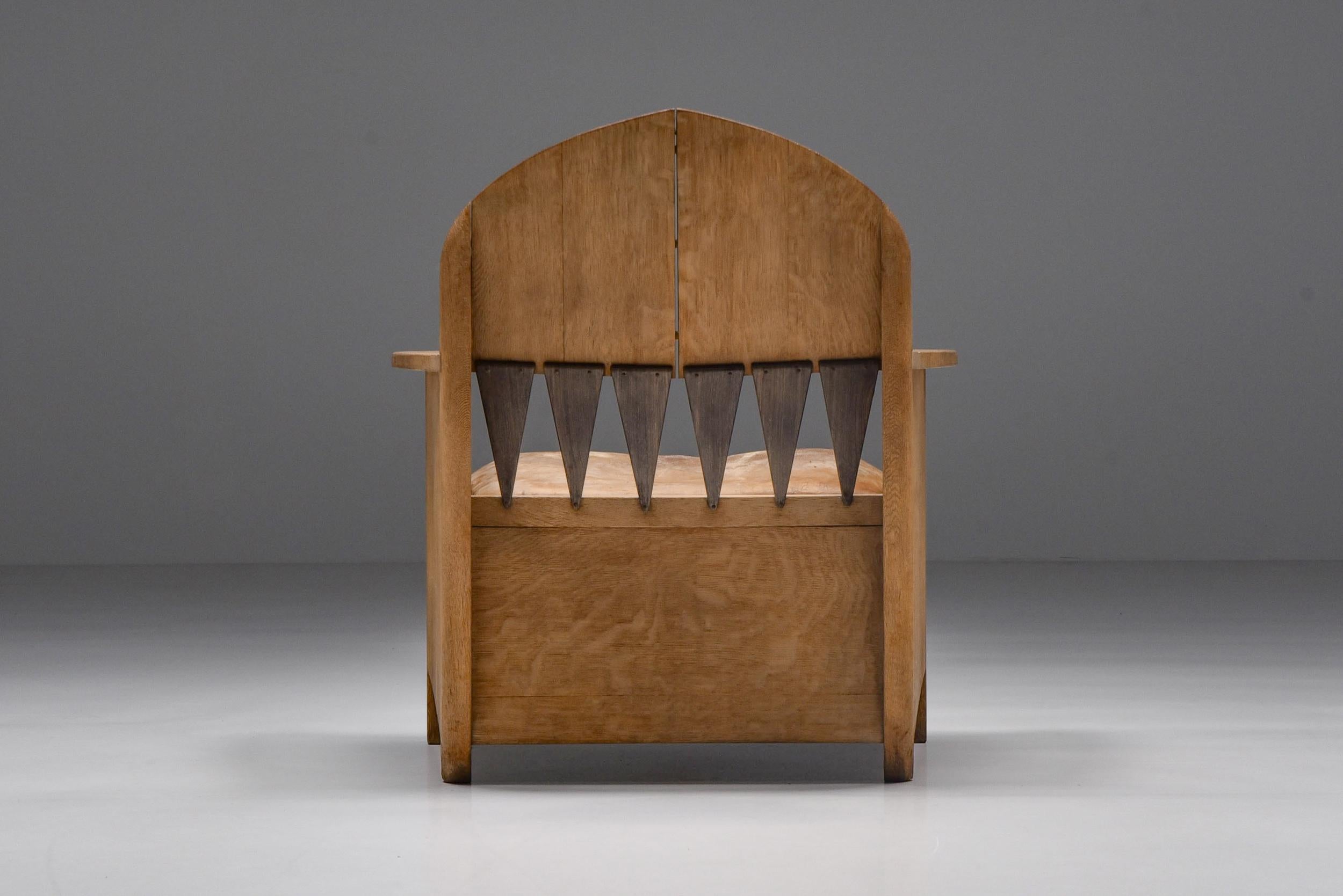 Mid-20th Century  Amsterdamse School Style Dutch Modern Lounge Chair, 1940's, Art Deco