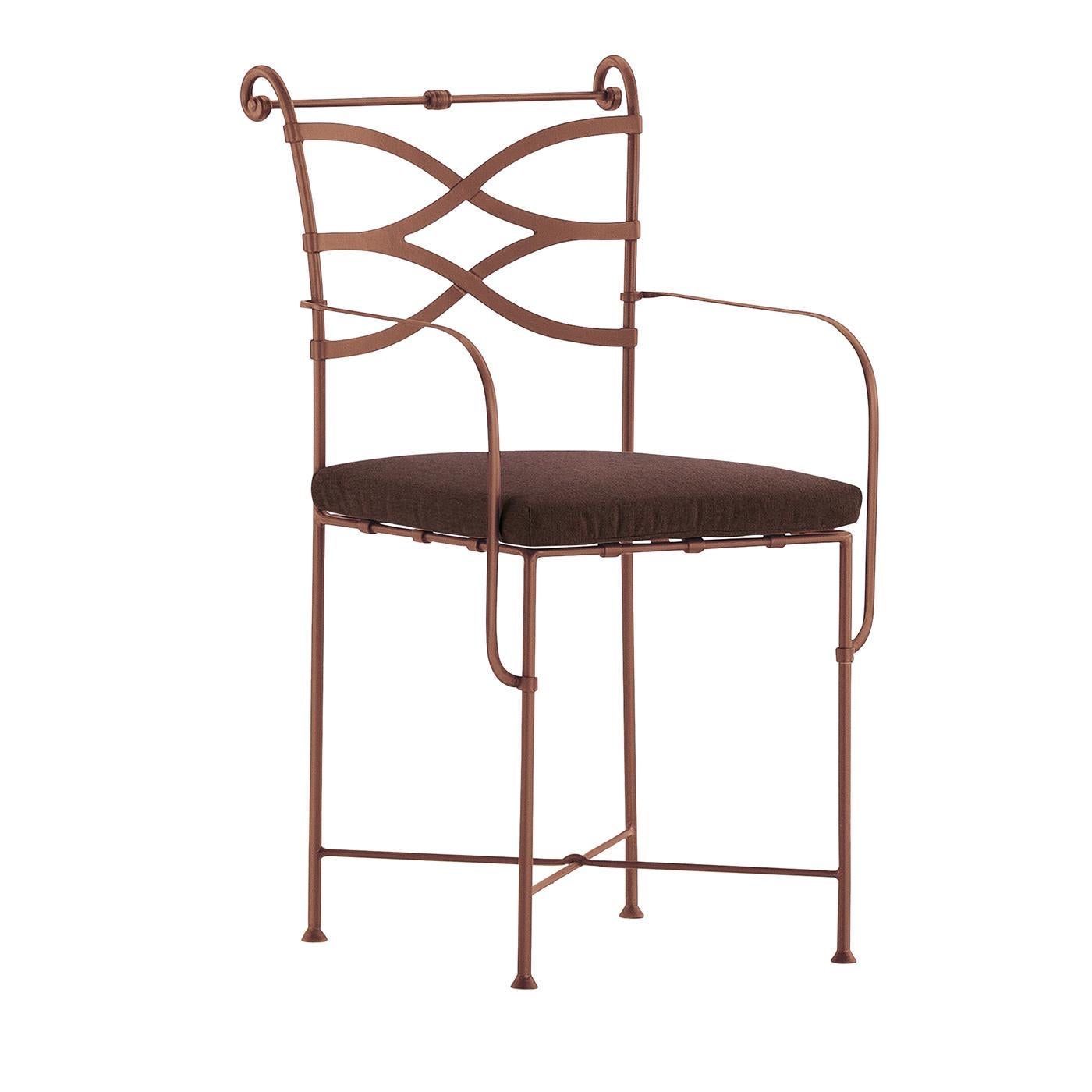 Italian Amtra Iron Chair With Armrests by Dante Negro For Sale