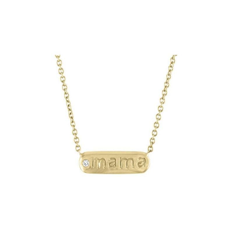 Amulet 5MM Letter 14K Yellow Gold MAMA Necklace In New Condition For Sale In Los Angeles, CA