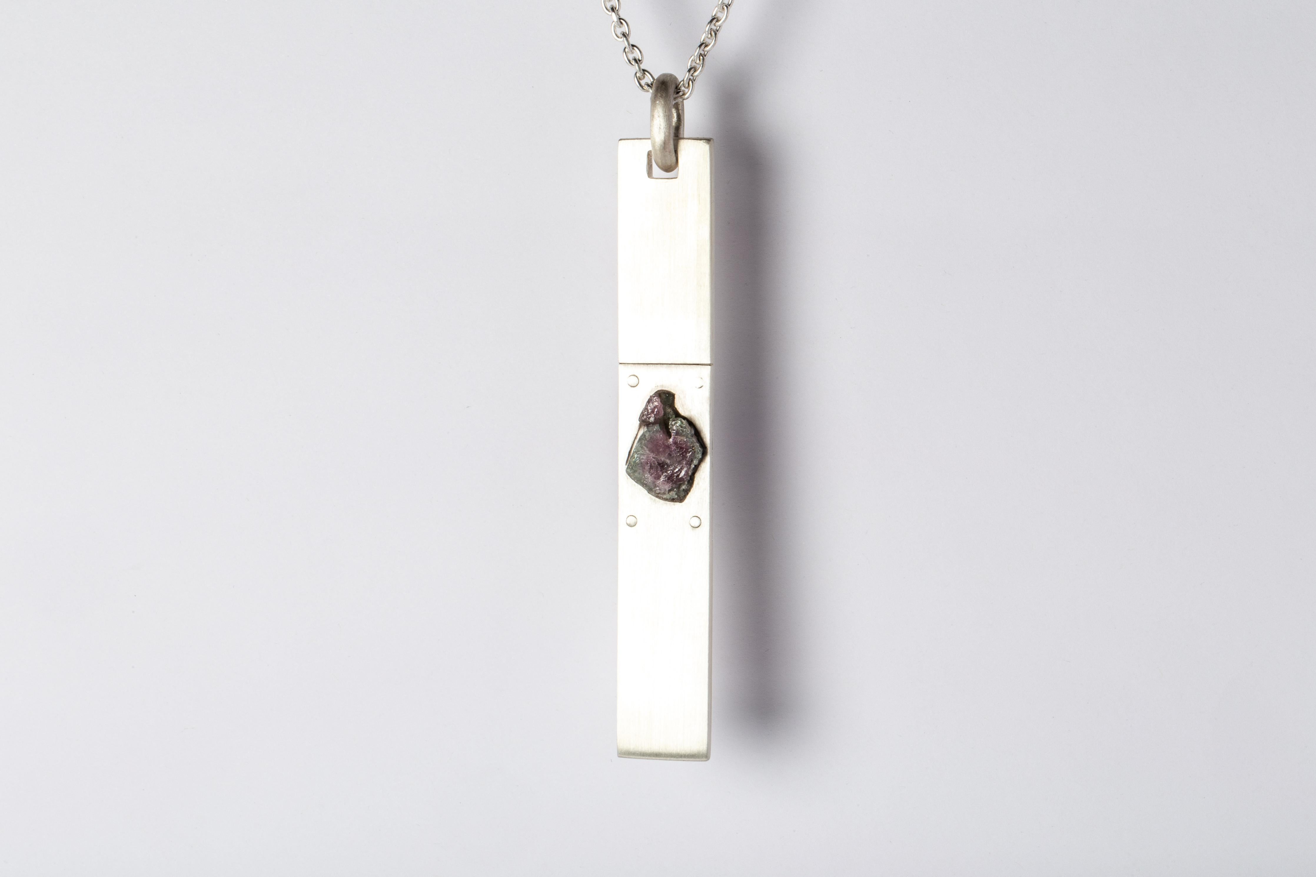 Rough Cut Amulet Necklace (Elbaite, MA+ELB) For Sale