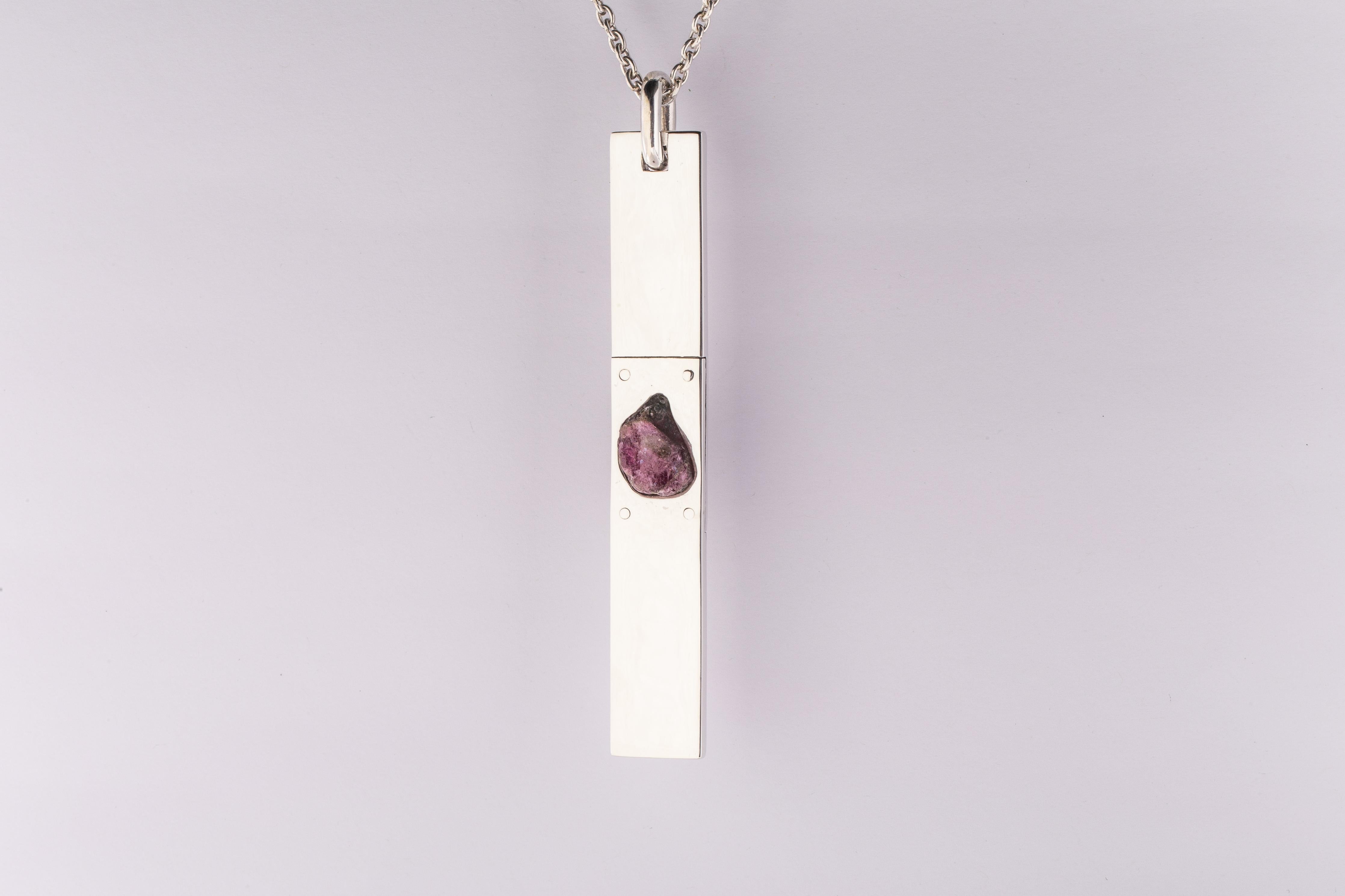 Rough Cut Amulet Necklace (Elbaite, PA+ELB) For Sale