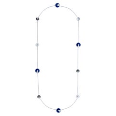 Amulette De Cartier Diamond, Lapis & Mother of Pearl Necklace in 18k White Gold