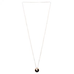 Amulette de Cartier Anhänger-Halskette aus 18 Karat Roségold mit Onyx und Diamanten, klein