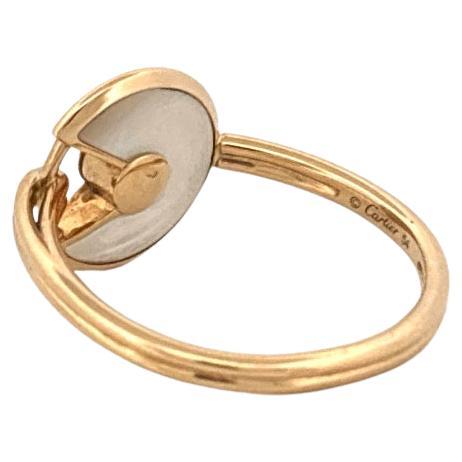Amulette De Cartier Bague Nacre Diamant Or Jaune 18k Taille 54 en vente 1