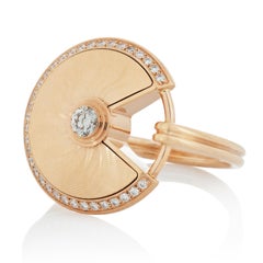 Bague Amulette De Cartier avec diamant rond en or rose 18K avec boîte Cartier